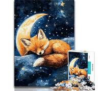 Rompecabezas de Zorro en la Luna de 1000 Piezas para Adultos, Regalo, Juego Familiar antiestrés, desafío difícil, Gran Regalo y Juguete (75x50cm)