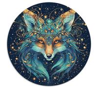 Rompecabezas de zorro explosión estelar 1000 piezas redondo tótem dorado rompecabezas creativos Super regalo para adultos 1000 piezas (67,5x67,5 cm)