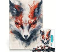 Rompecabezas de Zorro Kitsune Blanco con 1000 Piezas Juguete para desarrollar la Capacidad cognitiva Superficie Lisa y sin Rebabas Actividad Relajante para Grupos en Interiores (50x75cm)