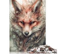 Rompecabezas de Zorro Kitsune japonés, Rompecabezas Rectangular de Papel Entrelazado preciso para Adultos y niños, 1000 Piezas (26 x 38 cm)