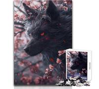 Rompecabezas de Zorro Kitsune Negro japonés de 1000 Piezas para Adolescentes, Juego Educativo para el Desarrollo de Habilidades, Momentos Especiales, tamaño 38x52cm