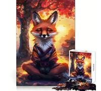 Rompecabezas de Zorro meditando Zen de 1000 Piezas para Adultos Pensamiento estratégico Escape Tranquilo Ajuste preciso Un Regalo Encantador (38x52cm)