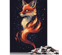 Rompecabezas de Zorro Misterioso Estético Premium, 100% Papel Reciclado, Rectangular, para Mujeres y Hombres, 1000 Piezas (26 x 38 cm)