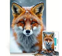 Rompecabezas de Zorro Rojo con Nieve en Invierno para Adultos, 1000 Piezas, Juego Inteligente, Divertido y Relajante, Ideal para armar, Regalo preciado (50x75cm)