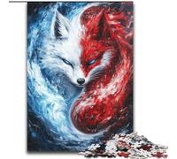 Rompecabezas de Zorro Yin Yang de 1000 Piezas para Adolescentes Interacción Entre Padres e Hijos Que Reduce el estrés (tamaño 26x38cm)