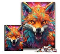 Rompecabezas de Zorros Coloridos para Adultos, 1000 Piezas, navideño, Obra de Arte DIY (26x38cm)