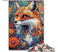 Rompecabezas de Zorros y Flores (1000 Piezas) para Adolescentes, Actividades Familiares Divertidas en casa, Regalo de cumpleaños, Regalo de Viaje (26x38cm)