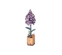 Rompecabezas decorativo de flores de madera lila, elegante acento de decoración del hogar, hecho a mano con detalles intrincados para una exhibición encantadora