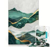 Rompecabezas Decorativos Nature Green Gold para Adolescentes, 1000 Piezas, fortalece la Memoria, Alivia la tensión, Bordes Suaves, Sorpresa navideña (50x75cm)