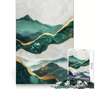 Rompecabezas Decorativos Nature Green Gold para Adolescentes, 1000 Piezas, fortalece la Memoria, Alivia la tensión, Bordes Suaves, Sorpresa navideña (50x75cm)