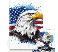 Rompecabezas del águila Calva Americana,1000 Piezas,Juego de ingenio,Piezas de Ajuste, Actividad Divertida para Toda la Familia (38x52cm)