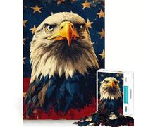Rompecabezas del águila Calva Americana para Adolescentes,1000 Piezas,Juego para estimular la Mente,Piezas sin Rebabas,Corte Limpio,fácil de Aprender,diversión para Toda la Familia (38x26cm)