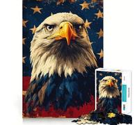 Rompecabezas del águila Calva Americana para Adultos,1000 Piezas,Juego para estimular la Mente,Piezas de Ajuste preciso y sin Costuras,Actividad Relajante para Grupos en Interiores (50x75cm)