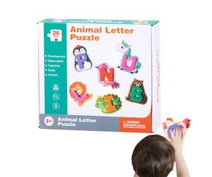 Rompecabezas del alfabeto | 26 Piezas Rompecabezas con Letras Y Animales | Juguete Educativo Infantil Juego de Asociación Motricidad Fina para Clase y Jardín