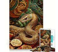 Rompecabezas del Año de la Serpiente 1000 Juego Mental Divertido Piezas de Ajuste preciso Actividad Relajante para Grupos en Interiores (38x26cm)