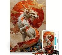 Rompecabezas del Año del Dragón,1000 Piezas,para Adultos Divertido Juego de Memoria Elaborado con precisión Actividad Relajante para Grupos en Interiores (38x26cm)