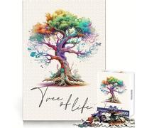 Rompecabezas del Árbol de la Vida Ancestral de 1000 Piezas para Adultos Agudeza Mental, Entretenimiento Tranquilo, Bordes Suaves, Regalo conmovedor (50x75cm)