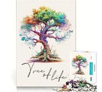 Rompecabezas del Árbol de la Vida Ancestral para Adolescentes,1000 Piezas,Juego de Habilidades Mentales,Cortado con Láser para un Tiempo de Entrenamiento Mental Casa (38x26cm)