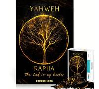Rompecabezas del Árbol de la Vida de Yahvé Rapha de 1000 Piezas para Adolescentes Juego de Habilidades mentales Corte láser para un Ajuste Actividad grupal Relajante para Interiores (50x75cm)