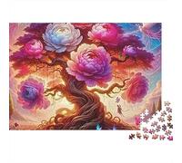 Rompecabezas del Árbol de la Vida en Flor Arbórea,1000 Piezas,cartón Liso Premium,Ideal para Viajes,Vacaciones en casa,Alivio del estrés,para Adultos,Principiantes y entusiastas,70x50cm(1000 Piezas)