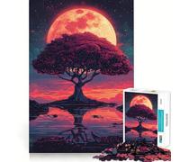 Rompecabezas del Árbol de la Vida Solitario de 1000 Piezas para Adultos Juego Mental Pasatiempo en casa Bordes limpios Un Regalo Encantador (50x75cm)