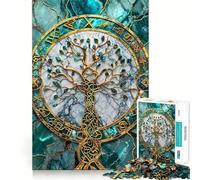 Rompecabezas del Árbol de la Vida Yggdrasil de 1000 Piezas para Adultos Diversión para ejercitar la Mente Corte de precisión Bordes Lisos Actividad Absorbente para Noches tranquilas (38x26cm)