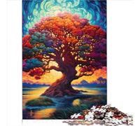 Rompecabezas del Árbol de la Vida Yggdrasil para Adultos de 1000 Piezas Rompecabezas Sostenible de cartón 100% Reciclado para Adultos Impossible Puzzle 1000 Piezas (26x38 cm)