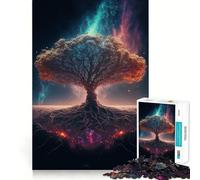 Rompecabezas del Árbol del Mundo Yggdrasil de 1000 Piezas para Adultos Divertido Juego de Memoria Requiere un Trabajo de Corte Experto Actividad Relajante para Grupos en Interiores (50x75cm)