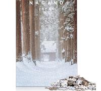 Rompecabezas del Bosque de Nagano, Rompecabezas Rectangular de Papel Duro y difícil de Construir para Adultos y niños, Navidad, 1000 Piezas (38 x 26 cm)