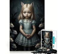 Rompecabezas del Bosque Encantado del Conejo Blanco para Adultos 1000 Piezas Juego de Memoria Ajuste Firme Montaje Seguro Juego de construcción de Conexiones significativas (38x52cm)