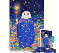 Rompecabezas del Búho Mago en el Bosque de Hongos para Adolescentes, 1000 Piezas, Juguete Intelectual, Escape de la Calma, Corte de Calidad, Regalo de Temporada (50x75cm)