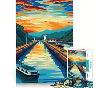 Rompecabezas del Canal de Panamá para Adultos, 1000 Piezas, estimula la Memoria, Entretenimiento, precisión, Bonito Regalo (38x26cm)