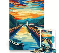 Rompecabezas del Canal de Panamá para Adultos, 1000 Piezas, Juguete para ejercitar la Mente, Divertido y Relajante, Ideal para armar, Regalo navideño (38x52cm)