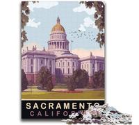 Rompecabezas del Capitolio del Estado de Sacramento para Adolescentes, Juguetes educativos, Lista de Deseos para aliviar el estrés con Papá Noel, 2000 Piezas (70x100cm)