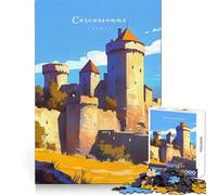 Rompecabezas del Castillo de Carcasona de 1000 Piezas para Adultos Estimulación Cerebral Entretenimiento Bonito Regalo (38x52cm)