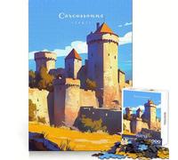 Rompecabezas del Castillo de Carcasona de 1000 Piezas para Adultos Ideal para concentrarse, entretenerse y Disfrutar Corte Suave Navidad (38x26cm)
