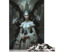 Rompecabezas del Castillo de la Reina del Dragón, Juegos educativos, Actividades Familiares, Rompecabezas de cartón Premium para Mujeres y Hombres, Regalo, 1000 Piezas (38 x 26 cm)