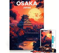 Rompecabezas del Castillo de Osaka al Atardecer para Adolescentes, 1000 Piezas, Juego Inteligente, Tiempo en Familia, patrón de ensamblaje, elección de Deseos de Papá Noel (38x52cm)