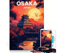 Rompecabezas del Castillo de Osaka al Atardecer para Adultos, 1000 Piezas, Juguete para ejercitar la Mente, Divertido y Relajante, Ideal para armar, Regalo navideño (50x75cm)