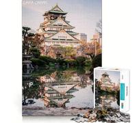 Rompecabezas del Castillo de Osaka con Reflejo para Adultos, 1000 Piezas, Rompecabezas Mental, Montaje Lento, Disfrute de la Imagen, (38x52cm)