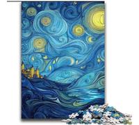 Rompecabezas del Cielo Nocturno de Van Gogh para Adultos y Adolescentes Un Juego desafiante para Toda la Familia con póster y Hoja de Trivia 70x100cm