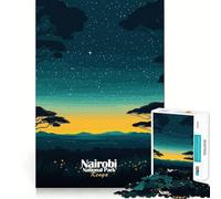 Rompecabezas del Cielo Nocturno del Parque Nacional de Nairobi para Adolescentes, 1000 Piezas, diseño Relajante y fácil de armar, Regalo clásico (38x52cm)