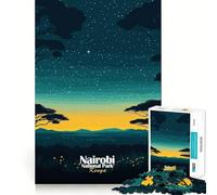 Rompecabezas del Cielo Nocturno del Parque Nacional de Nairobi para Adultos, 1000 Piezas, Juguete para ejercitar la Mente, Tiempo de relajación, diseño, Montaje, (50x75cm)