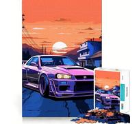 Rompecabezas del Coche Nissan Skyline GTR R para Adultos, 1000 Piezas, Juguete para ejercitar la Mente, Divertido y Relajante, Ideal para armar, Regalo navideño (38x52cm)