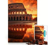 Rompecabezas del Coliseo de Roma al Atardecer, 1000 Piezas, para Adultos, Juguete Intelectual, Relajante y Divertido, Corte preciso, (38x26cm)