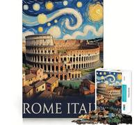 Rompecabezas del Coliseo de Roma, Italia, Estilo Van Gogh, para Adultos, 1000 Piezas, ejercita la Mente, relaja la Mente, Pieza de colección de Arte de Borde preciso (50x75cm)