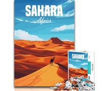 Rompecabezas del Desierto del Sahara, África, para Adolescentes 1000 Piezas, Juguetes educativos, Juegos Familiares, fomenta el Amor en Pareja, 26x38cm