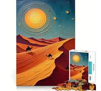 Rompecabezas del Desierto del Sahara: Dunas infinitas de Oro, 1000 Piezas para Adultos Mejora la Memoria Diversión Relajante Corte Regalo Memorable (50x75cm)