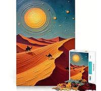 Rompecabezas del Desierto del Sahara: Dunas infinitas de Oro, 1000 Piezas para Adultos Mejora la Memoria Diversión Relajante Corte Regalo Memorable (38x26cm)