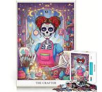 Rompecabezas del Día de Muertos de The Crafter, 1000 Piezas para Adultos, Juguete de lógica Fuerte, Alivio de la ansiedad, Borde Transparente, Regalo para Festivales 38x52cm